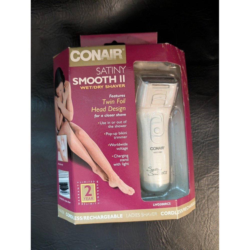 1990 Conair Satiny Smooth II Wet/Dry Rechargeable Ladies Shaver LWD300RCS NEW